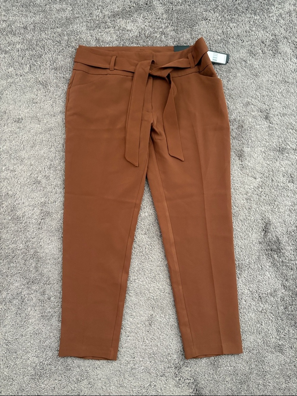 Tie-Waist Ankle Pants in Rust